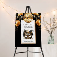 Black Gold Glitter Mardi Gras 2026 Party