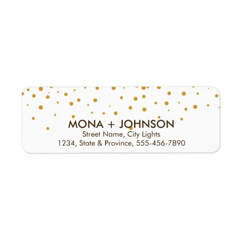 Black Gold Glitter Sparkle Confetti Dots Modern Label