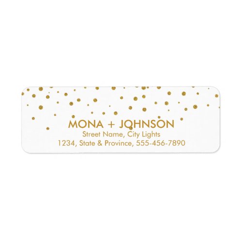 Black Gold Glitter Sparkle Confetti Dots Modern Label