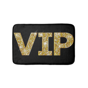 Black & Gold Glitter VIP Bathroom Mat