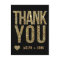 Black & Gold Glitter Wedding Thank You Postcard