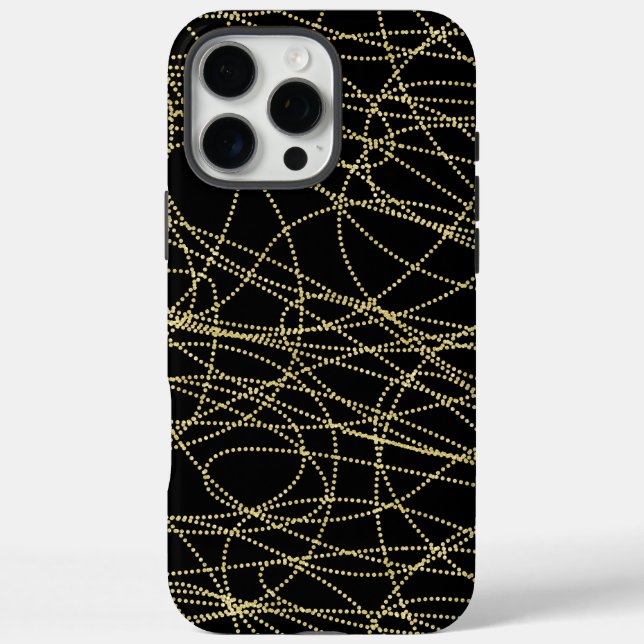 Black Gold Glitzy Abstract Case-Mate iPhone Case (Back)