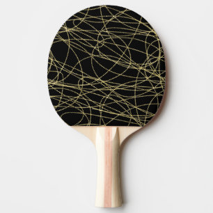 Black Gold Glitzy Abstract Christmas Ping Pong Paddle
