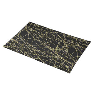 Black Gold Glitzy Abstract Cloth Placemat