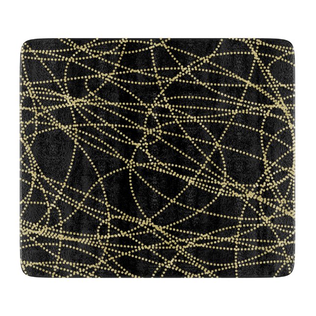 Black Gold Glitzy Abstract Cutting Board (Front)