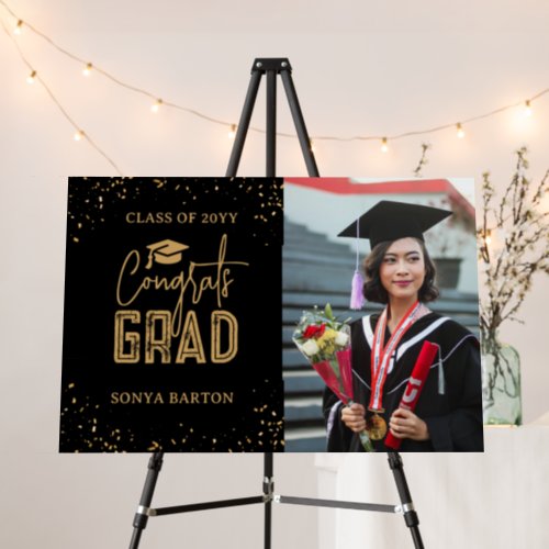 Black Gold Graduate 2024 Custom Photo  Foam Board