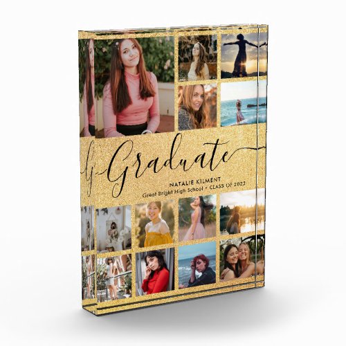 Black Gold Graduate Collage Graduation Photo Block