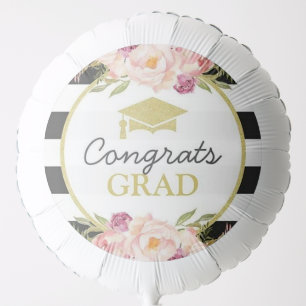 Black Gold Graduation Balloons Party Decoration