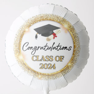 Black Gold Graduation Balloons Party Decoration