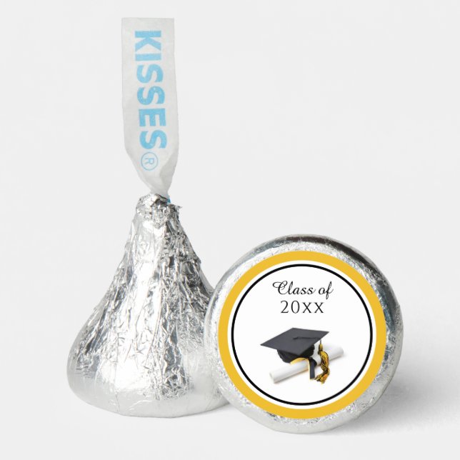 Black & Gold Graduation Cap & Tassel | Class Year Hershey®'s Kisses® (Front)