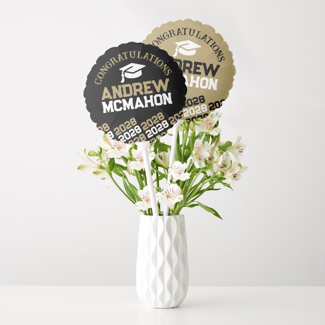 Black & Gold Graduation Centerpiece Balloon (Creator Uploaded)