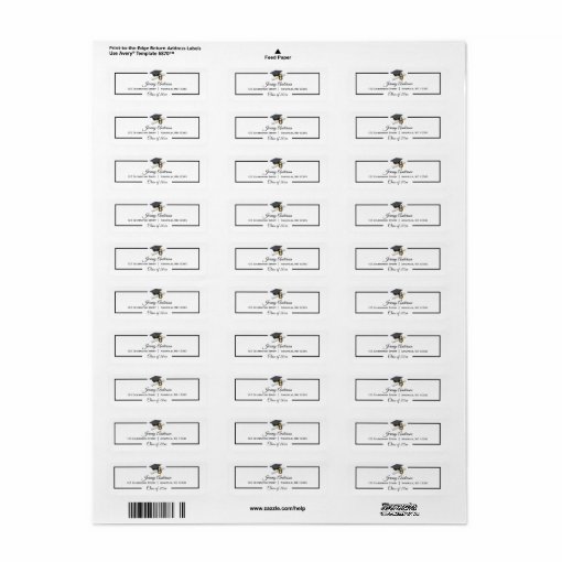 Black Gold Graduation Class Cap And Tassel Address Label Zazzle