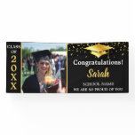 Black & Gold Graduation Custom Photo Class Of 2022 Banner