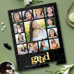 Black Gold Graduation K–12 Photo Collage Modern Jigsaw Puzzle<br><div class="desc">Be proud, rejoice and showcase this milestone of your favorite grad. Create this elegant, simple, modern, personalized high school graduation K – 12 photo collage jigsaw puzzle for a keepsake you’ll always treasure. A fun, playful visual of bold, graphic, faux gold foil typography, along with their name, class year, school...</div>
