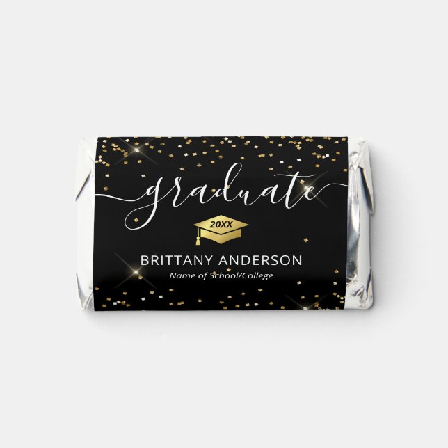 Black & Gold Graduation Party Hershey's Miniatures (Front)