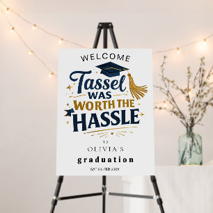 Black & Gold Graduation Welcome Sign Foam Board