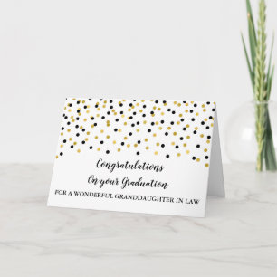 Black Gold Granddaughter in Law Graduation Card