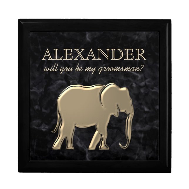 Black Gold Groomsman Proposal Box (Front)