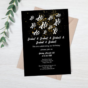 Black Gold Group Friends Joint Birthday Invitation