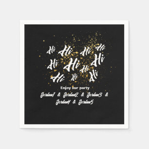 Black Gold Group Friends Joint Birthday Napkins