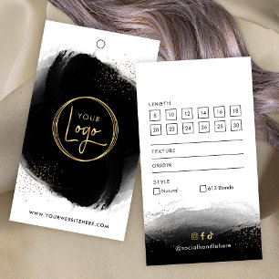 Black & Gold Hair Extensions Boutique Hang Tag