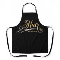 Black & Gold Hairstylist Salon Name Apron Black & Gold Hairstylist Salon Name Apron