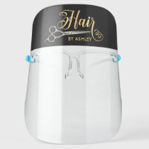 Black & Gold Hairstylist Salon Name Face Shield