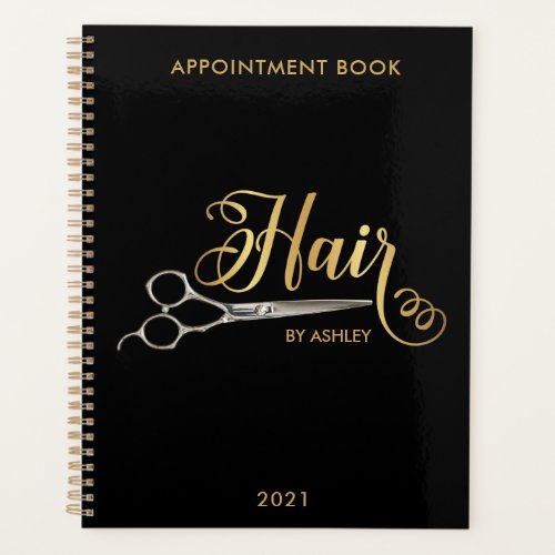 Black  Gold  Hairstylist Salon Name Planner