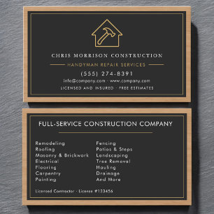 Black Gold Handyman Wood Construction  Business Card