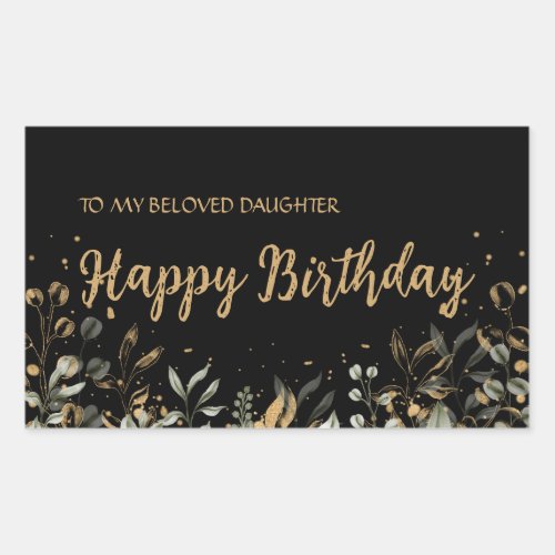 Black Gold Happy Birthday Sticker 
