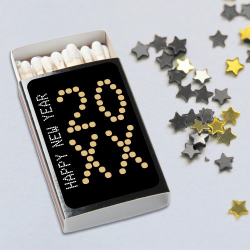 Black  Gold Happy New Year 2024 Matchboxes