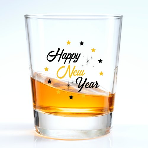 Black  Gold Happy New Year Shot Glass