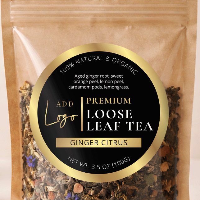 Black & Gold Herbal Tea Coffee Homemade Label (Creator Uploaded)