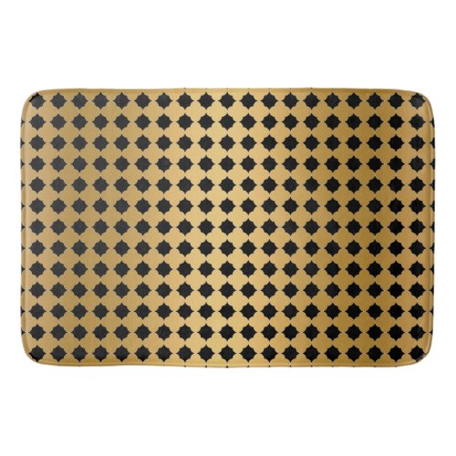 BLACK GOLD  HEXAGON PATTERN BATH MAT