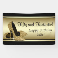 Black Gold High Heel Shoe Birthday Party