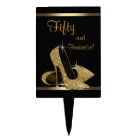 Black Gold High Heel Shoe Cake Topper