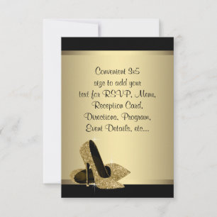Black Gold High Heels RSVP Card
