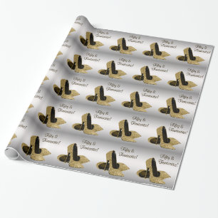 Black Gold High Heels Womans 50th Birthday Party Wrapping Paper
