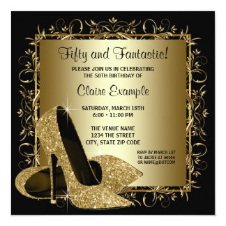 Black And Gold Party Invitations 2