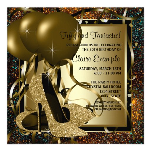 Black And Gold Birthday Invitations 10