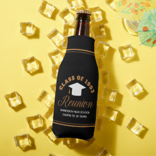 Black Gold High School Reunion Personalized Party Bottle Cooler