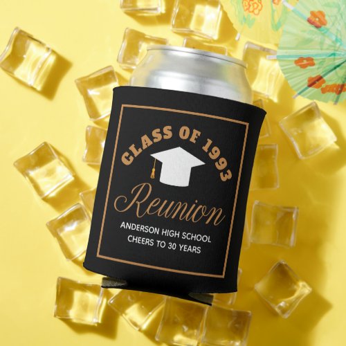 Black Gold High School Reunion Personalized Party Can Cooler
