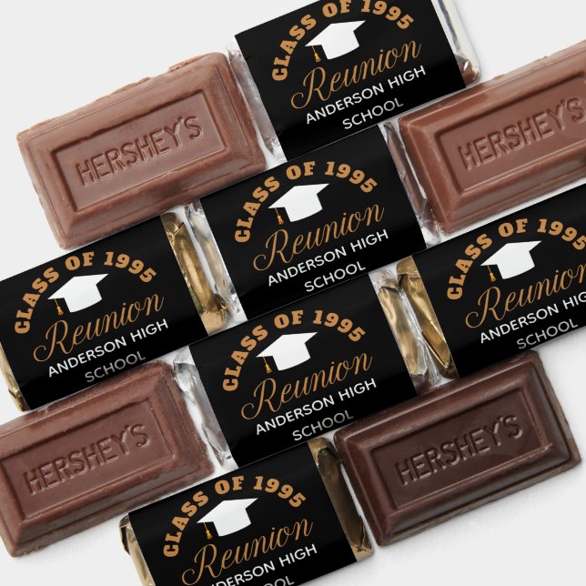 Black Gold High School Reunion Personalized Party Hershey's Miniatures (Assorted)