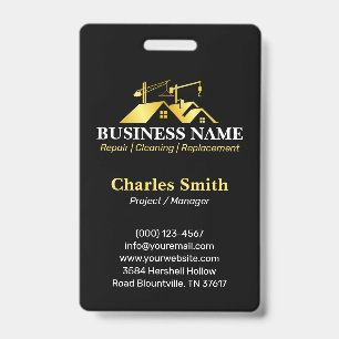 Black Gold Home Building Construction Badge