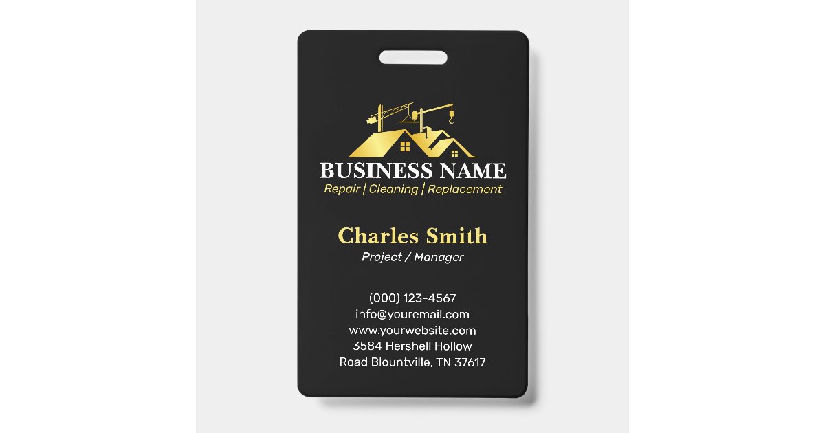 Black Gold Home Building Construction Badge | Zazzle
