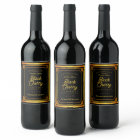 Black gold homemade wine personalized wine label