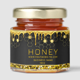  Black Gold Honey Farm Jar Labels Favors