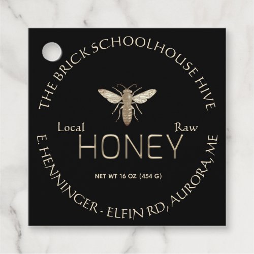 Black Gold Honey Nutrition Facts Tag Queen Bee