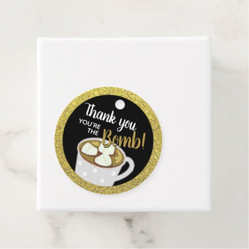 Black Gold Hot Cocoa Bombs  Elegant Wedding Favor Tags