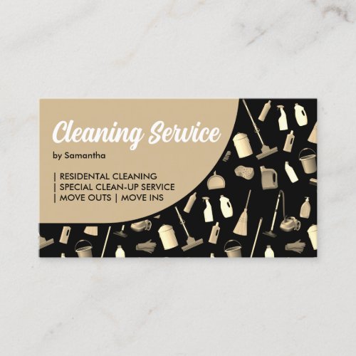 Black Gold House Cleaning Service Business Card